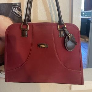 Vintage PIERRE CARDIN  Red Large Over Sized Purse Tote Bag suede